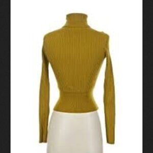 Zara Ribbed Knit Mustard-Gold body-conforming Sexy Sweater!